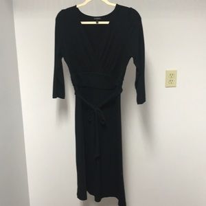 Talbots Black 3/4” sleeve jersey dress